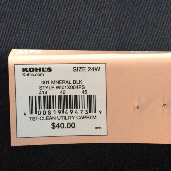 NWT EVRI capri pants elastic hem Plus 24W - Picture 6 of 8